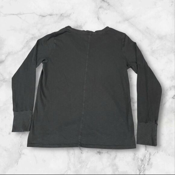 American Giant Premium Slub Tee Womens Large Black V-Neck Long Sleeve Top Preppy - Picture 13 of 16